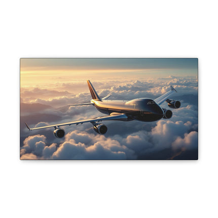 Canvas Wall Art - Black 747 in Flight