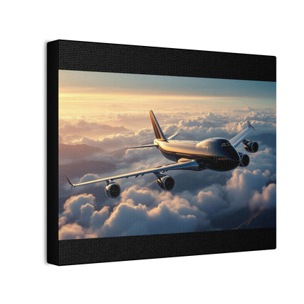 Canvas Wall Art - Black 747 in Flight