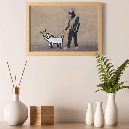 Banksy Boy Walking Painted Dog Wall Art Poster Print - Quote Choose Your Weapon Paper Printing Room Decor - Graffiti Printable Painting