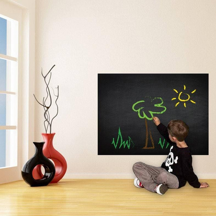 Chalkboard Wall Diy Black Kitchen Sticker - Reusable Write On Vinyl Decal - Blackboard Chalk Board Long Adhesive Kids Erasable Stickers