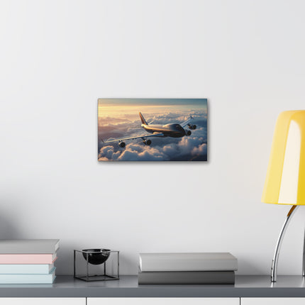 Canvas Wall Art - Black 747 in Flight