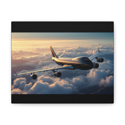 Canvas Wall Art - Black 747 in Flight