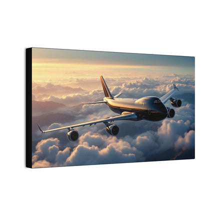 Canvas Wall Art - Black 747 in Flight