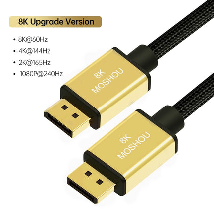 2022 New DP 1.4 Cables Displayport to DP to mini DP Support 8K 60Hz 4K 144Hz/120Hz 2K 165Hz 32.4Gbps HDR video cable
