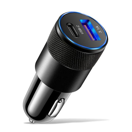 15W Dual USB Car Charger 3.1A Fast Charing 2 Port Cigarette Socket Lighter Car USBC Charger for iPhone 12 Power Adapter