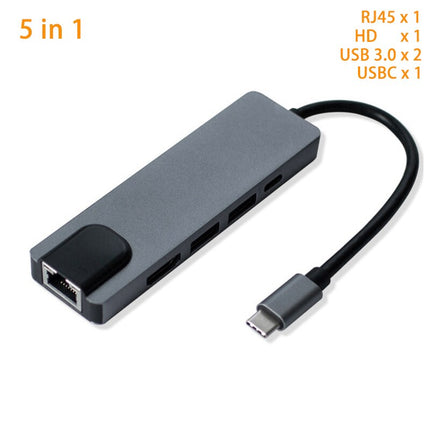 8 in 1 Type C Hub USB C to HDMI-compatible HDTV VGA USB 3.0 SD/TF Reader RJ45 1000M USB-C Power Delivery for MacBook Pro Adapter
