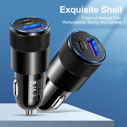 15W Dual USB Car Charger 3.1A Fast Charing 2 Port Cigarette Socket Lighter Car USBC Charger for iPhone 12 Power Adapter